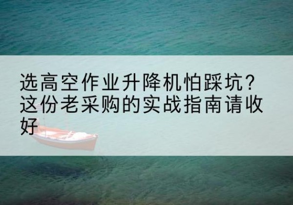辽中高空作业升降机厂家推荐-选高空作业升降机怕踩坑？这份老采购的实战指南请收好
