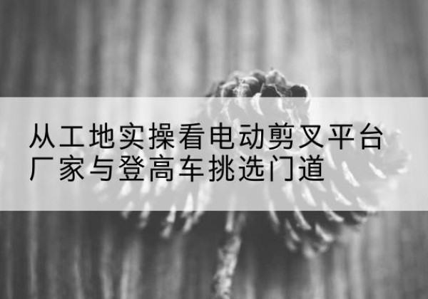 辽中电动剪叉升降平台厂家-从工地实操看电动剪叉平台厂家与登高车挑选门道